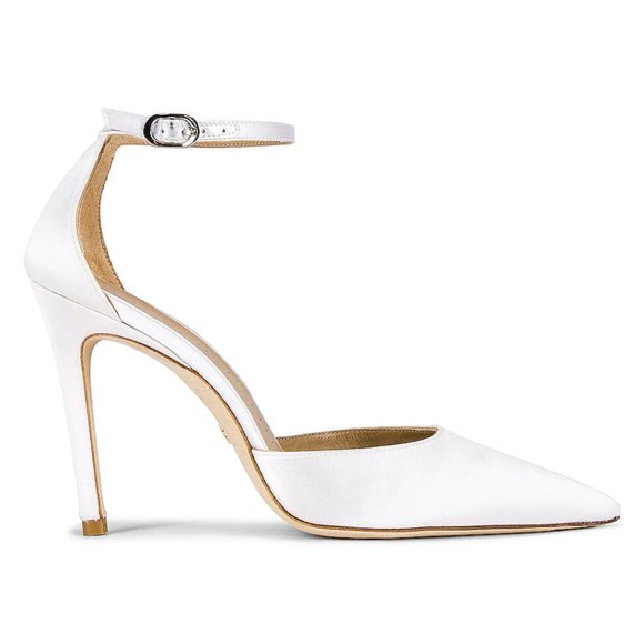 Stuart Weitzman Shoes - Stuart Weitzman Stuart 100 Bridal Wedding Heels Strap Pump in White Size 6